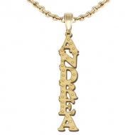 Block Vertical Name Plate w  Star Accents