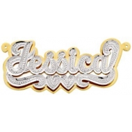 14K Gold  Script  Diamond Nameplate