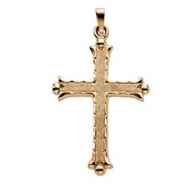 14K Yellow Gold Hollow Cross Pendant