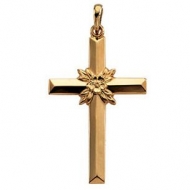 14K Yellow Gold Or White Gold Cross Pendant