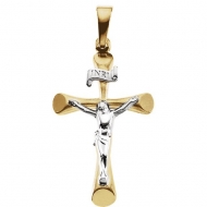 14K Yellow or White Gold Cross Pendant