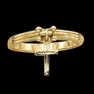 14K Yellow and White Gold Cross Ring