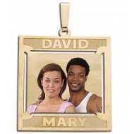 Square Shaped Pendant w  2 Names