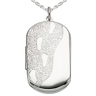 Sterling Silver  Dog Tag  Foot Prints  Locket