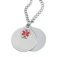 Stainless Steel Hypo Allergenic Round Tag w  Chain