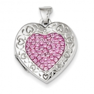 Sterling Silver Pave Crystal Locket