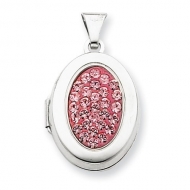 Sterling Silver Pave Crystal Locket