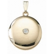 14K Yellow Cremation   Hair Locket w  Diamond Center