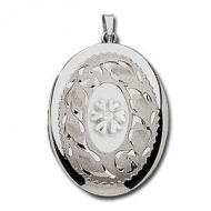 14K White Gold Cremation   Hair Locket w  Diamond Center