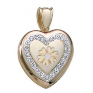 14K Yellow Gold Cremation   Hair Locket w  Diamond Center