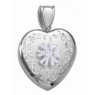 14K White Premium Cremation   Hair Locket w  Diamond Center