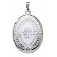 Sterling Silver Cremation   Hair Locket w  Diamond Center