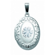 Sterling Silver Cremation   Hair Locket w  Diamond Center