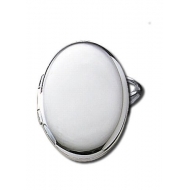 14k White Gold Oval Locket Ring