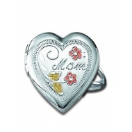 Sterling Silver Heart MomLocket Ring