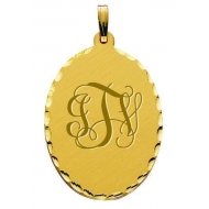 Large Oval  Monogram Pendant