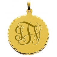 Large Round Frame Monogram Pendant