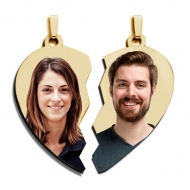 Double Heart Pendant Split in Two