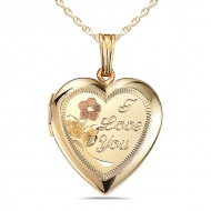 14K Gold Filled  I Love You  Heart Locket
