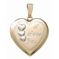 14K Gold Filled  I Love You  Two Tone Locket