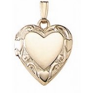 Solid 14K Yellow Gold Small Heart Locket