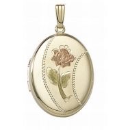 14K Gold Filled Rose Oval Locket