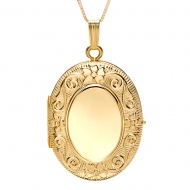 14K Gold Filled  4 Page Photo  Oval Locket