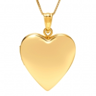 Solid 14K Yellow Gold Small Heart Locket