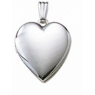 14K White Gold Heart Locket