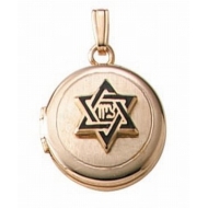Solid 14K Yellow Gold Children s Hebrew Round Locket