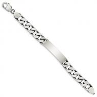 Sterling Silver Antiqued Curb Link ID Bracelet