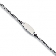 Sterling Silver Curb Link ID Bracelet