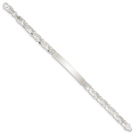 Sterling Silver Twisted Anchor Link ID Bracelet