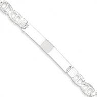 Sterling Silver Anchor Link ID Bracelet