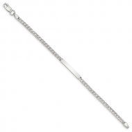 Sterling Silver Curb Link ID Bracelet