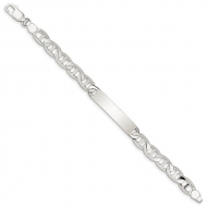 Sterling Silver Anchor Link ID Bracelet