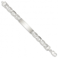 Sterling Silver Anchor Link ID Bracelet
