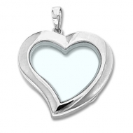 Sterling Silver Heart Glass Locket