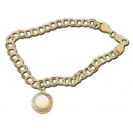 14K Yellow Gold  Round with Framed Border  Locket Bracelet
