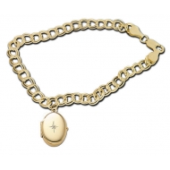 14K Yellow Gold Oval Locket Bracelet