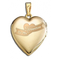 14K Yellow Gold  Sweetheart   Be My Valentine  Locket