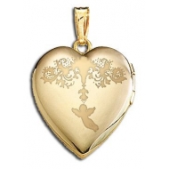 Solid 14K Yellow Gold  Sweetheart  Valentine s Day Locket