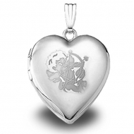 Sterling Silver   Sweetheart  Cupid Heart Locket