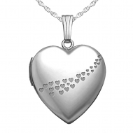 Sterling Silver   Sweetheart   Cascade of Hearts  Heart Locket