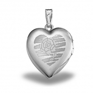 Sterling Silver   Sweetheart  Rose Design Heart Locket