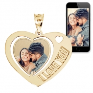 Heart W   I Love You  Etched