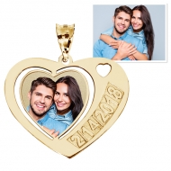 Heart W  Date Etched