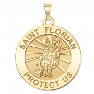 14K Yellow Gold  EXCLUSIVE  Saint Florian Medal