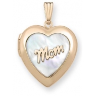 Solid 14K Yellow Gold  Mom  Locket