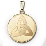 14k Yellow Gold Round  Celtic Knot   Picture Locket
